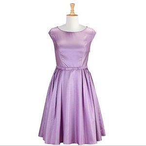 Lavender Eshakti dupioni cap sleeve dress NWOT